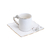 CJ DE 6 XÍCARAS CAFÉ PORCELANA FLOWER SQUARE PLATE BRANCO 80ML na internet