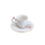 CJ 6 XÍCARAS DE CAFÉ PORCELANA FLOWER ROUND PLATE BRANCO - Cutie Home Decor ®