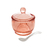 AÇUCAREIRO DE CRISTAL C/ COLHER PEARL ROSA 10X8CM - Cutie Home Decor ®