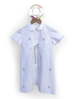 Penhoar / robe de piquet de algodão branco com flores bordadas e botões de pérolas Dip e Dap Tam 8 Como novo - comprar online