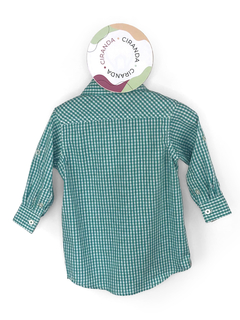 Camisa em algodão xadrez branco e verde água PD&C Tam 2 Usado em bom estado - comprar online