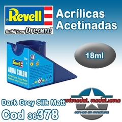 Tinta Acrílica Revell Aqua Color - 36378 - Dark Grey Silk Matt