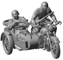 Kit Zvezda - Soviet Motorcycle M-72 with Side Car and Crew - 1:35 - 03639 en internet