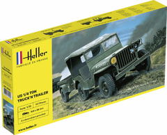 Heller - 81105 - US 1/4 TON Trunck'n Trailer - 1:35 on internet