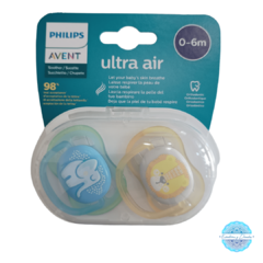 Chupetes AVENT Ultra AIR x 2 (0-6m) Estampado