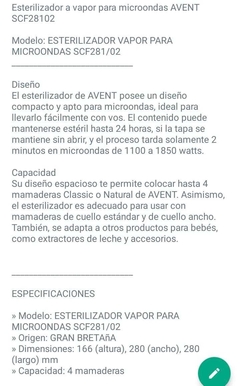 8030 Esterilizador Avent para microondas - eydebebes