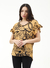 Blusa Lino Estampado Con Lazo 030-3