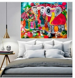 Os Elefantes pintura acrílica - Atelie Gilda Lacerda