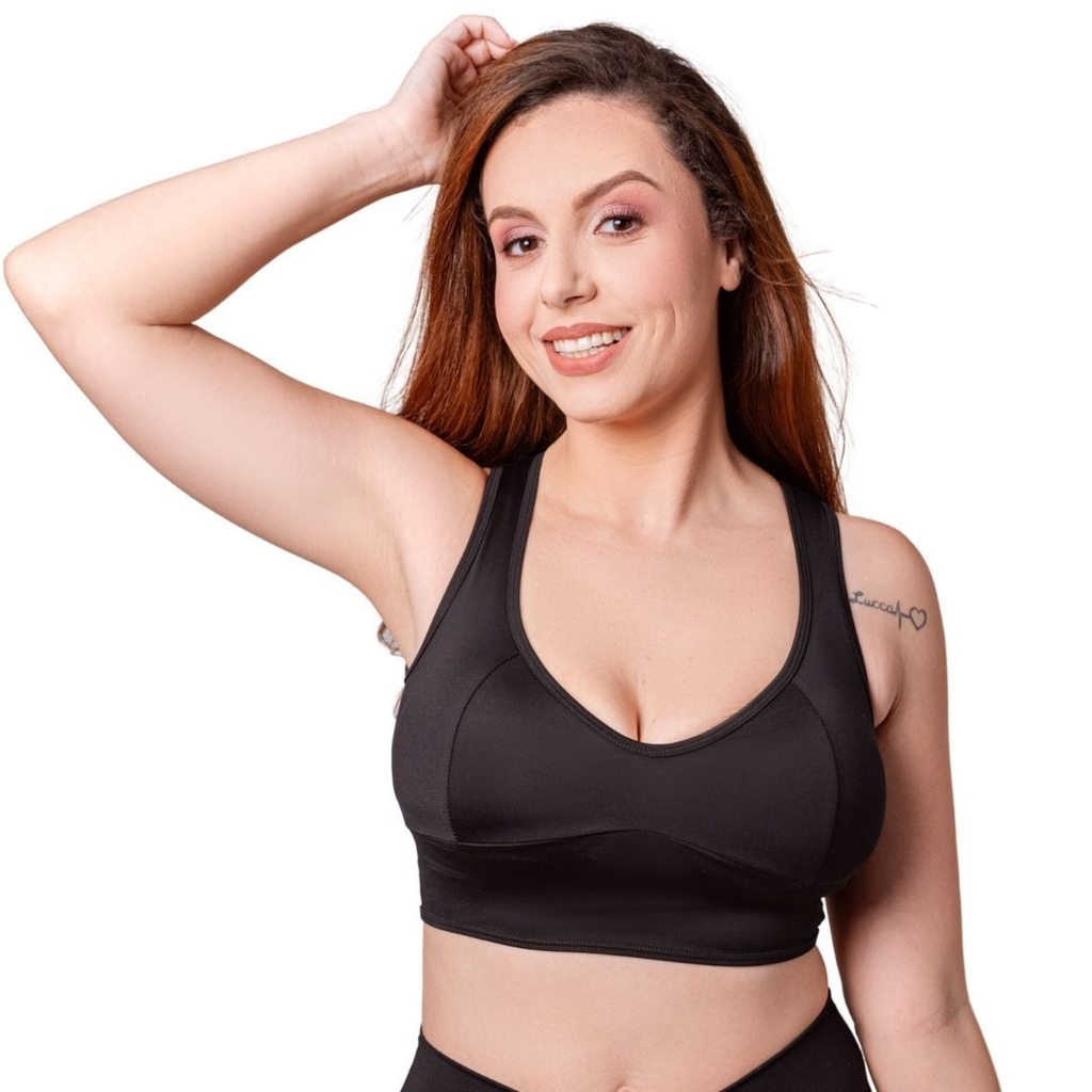 Top Cropped Fitness Preto