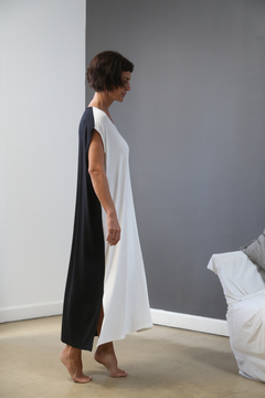 Vestido Katia Combinado Negro y Off White - Plotka