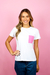 Camiseta Branca com Bolso Rosa Chiclete em Algodão Egípcio - comprar online