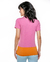 Camiseta Gola V Bicolor - Rosa Chiclete com Laranja Vibrante - loja online