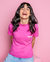 Camiseta Bolso Fake - Rosa Chiclete com Verde Mint - comprar online