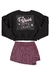 Conjunto Blusão + Shorts Saia em Moletom Quimby 10/16 Preto - Leville Baby