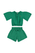 Conjunto Blusa e Shorts Evasê Menina Infantil (Verde) Quimby - comprar online