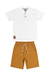 Conjunto Camisa Polo + Bermuda Juvenil (Branco) Quimby