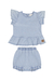 Conjunto Blusa+ Shorts Jeans de Verão Infantil Quimby- P ao G