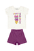 Conjunto Blusa em Ribana + Shorts em Tecido Bengaline Infantil de Verão Quimby- P ao G - comprar online