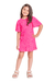 Vestido em Ribana Estampado Infantil Quimby- 4 ao 8