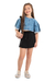 Shorts Saia Preto Infantil We Love Gloss - comprar online