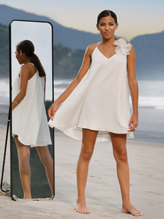 Vestido Plissado De Cetim Elegance Poah Noah - comprar online