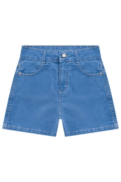 Shorts Jeans Com Elastano Cintura Alta Vic&Vicky