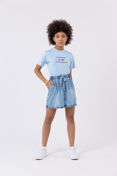 Saia Jeans Teen Com Elástico Na Cintura Twoin - comprar online