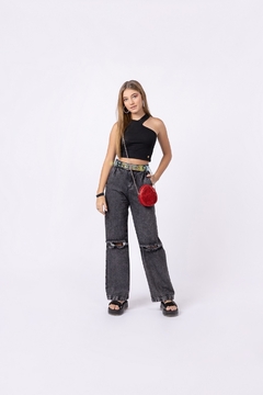 Cropped Teen em Malha Canelada Twoin - comprar online