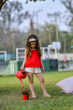 Conjunto de blusa vermelha com alças e shorts Nini&Bambini - comprar online