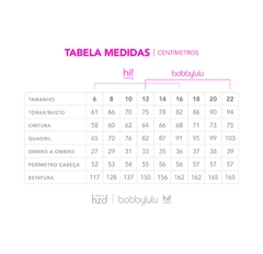 Tabela de medidas para a blusa Originals 1 1 na cor branca, mostrando tamanhos e dimensões em centímetros.