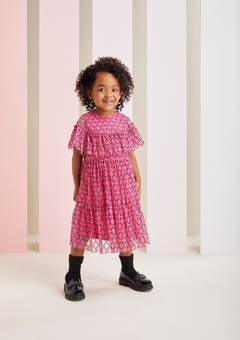 Vestido Infantil de Tule com Babado Momi