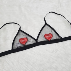 BRALETTE PATCH CORAÇÃO NOPE