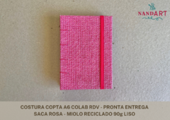 CADERNO COSTURA COPTA A6 - COLAB RDV - PRONTA ENTREGA - Nandart