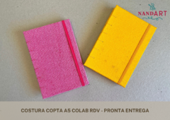 CADERNO COSTURA COPTA A5 - COLAB RDV - PRONTA ENTREGA