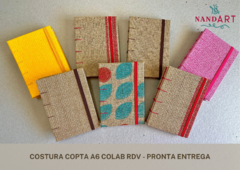 CADERNO COSTURA COPTA A6 - COLAB RDV - PRONTA ENTREGA