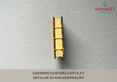 CADERNO COSTURA COPTA A7 - PRONTA ENTREGA - Nandart