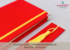 CADERNO MOLESKINE A5 - 70 FOLHAS - COLEÇÃO ALFA