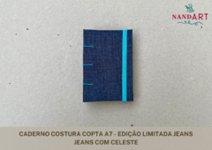 CADERNO COSTURA COPTA A7 - EDIÇÃO LIMITADA JEANS - PRONTA ENTREGA - Nandart