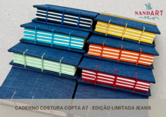 CADERNO COSTURA COPTA A7 - EDIÇÃO LIMITADA JEANS - PRONTA ENTREGA - comprar online