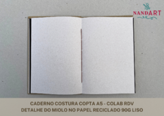 CADERNO COSTURA COPTA A5 - COLAB RDV - PRONTA ENTREGA - Nandart