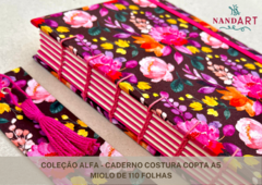 CADERNO COSTURA COPTA A5 - 110 FOLHAS - COLEÇÃO ALFA