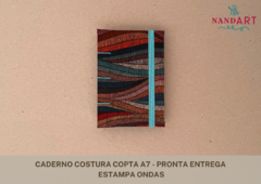 CADERNO COSTURA COPTA A7 - PRONTA ENTREGA - Nandart