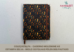 CADERNO MOLESKINE A5 - COLEÇÃO ALFA - PRONTA ENTREGA - Nandart