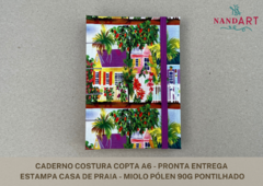 CADERNO COSTURA COPTA A6 - PRONTA ENTREGA - Nandart