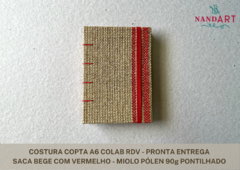 CADERNO COSTURA COPTA A6 - COLAB RDV - PRONTA ENTREGA - loja online