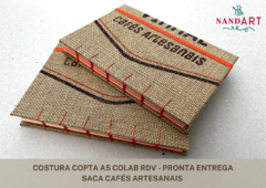 CADERNO COSTURA COPTA A5 - COLAB RDV - PRONTA ENTREGA