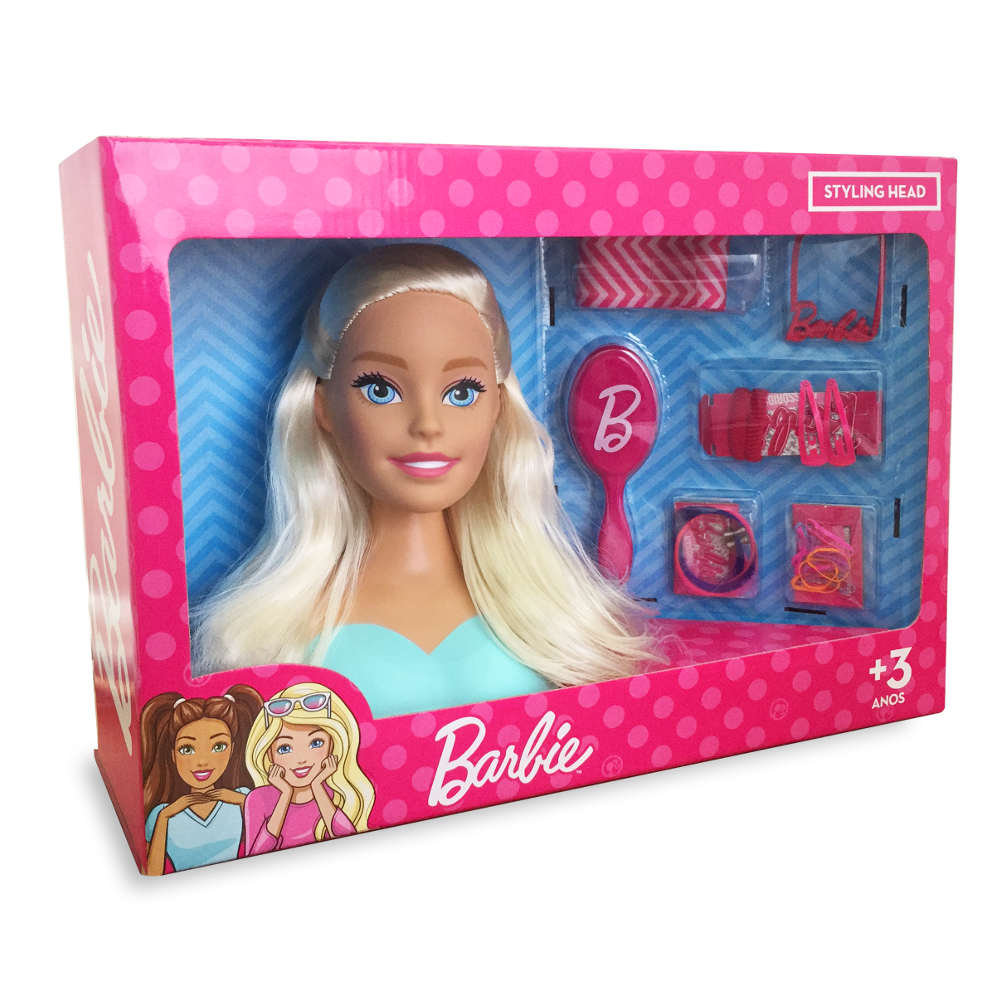 2 Bonecas Busto Da Barbie P/ Maquiar Pentear Com Acessórios