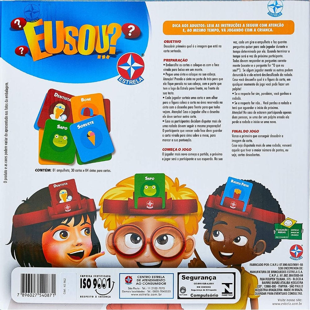 Jogo infantil eu sou original estrela aplicativo com novas cartas