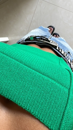 Cropped tricot bandagem verde bandeira - comprar online