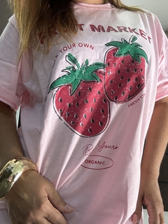 T-shirt fruit morango rosa - comprar online